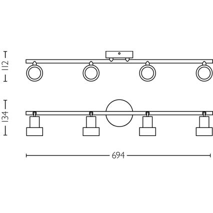 Philips - Спот CONDUIT 4xGU10/5W/230V черен/месинг