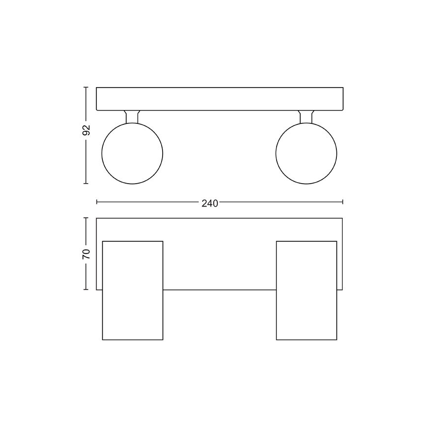 Philips - Спот KOSIPO 2xGU10/5,5W/230V бял