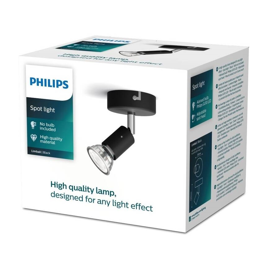 Philips - Спот 1xGU10/50W/230V черен