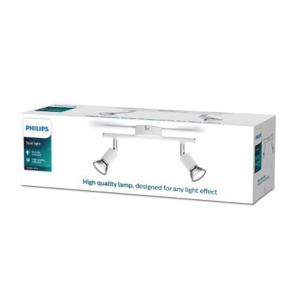 Philips - Спот 2xGU10/50W/230V бял