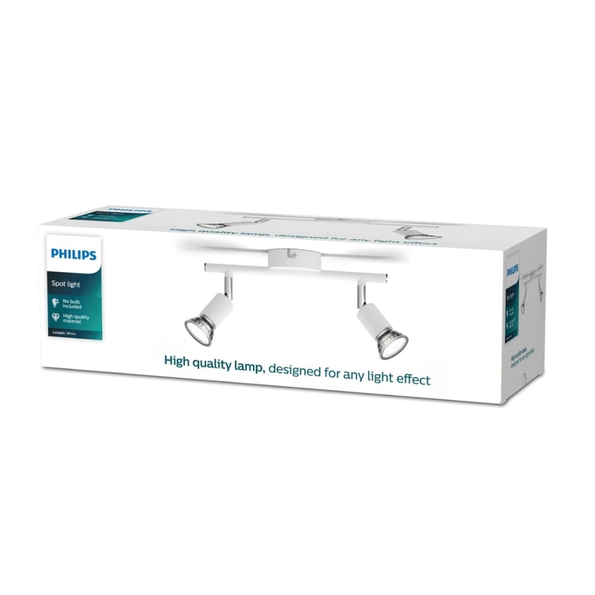 Philips - Спот 2xGU10/50W/230V бял
