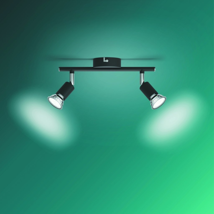 Philips - Спот 2xGU10/50W/230V черен