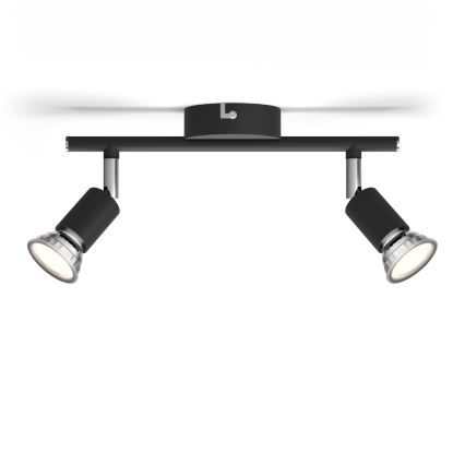 Philips - Спот 2xGU10/50W/230V черен