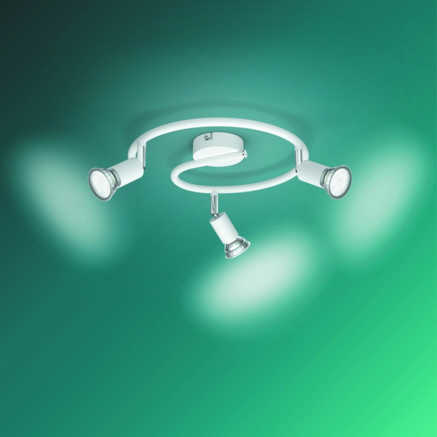 Philips - Спот 3xGU10/50W/230V бял