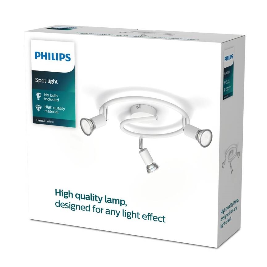 Philips - Спот 3xGU10/50W/230V бял
