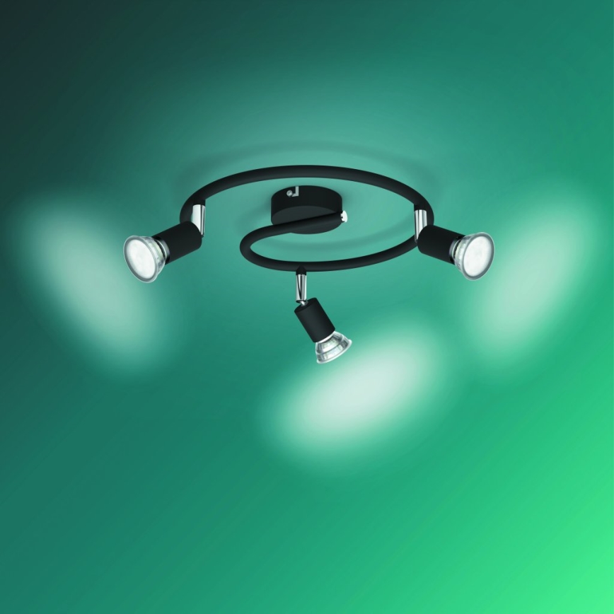 Philips - Спот 3xGU10/50W/230V черен