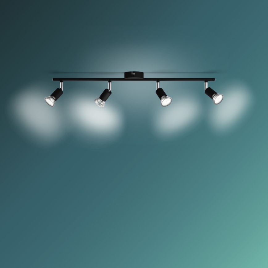 Philips - Спот 4xGU10/50W/230V черен