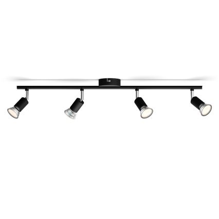 Philips - Спот 4xGU10/50W/230V черен