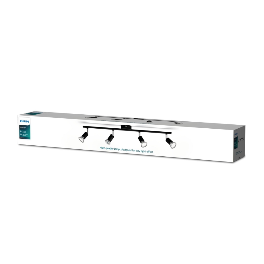 Philips - Спот 4xGU10/50W/230V черен