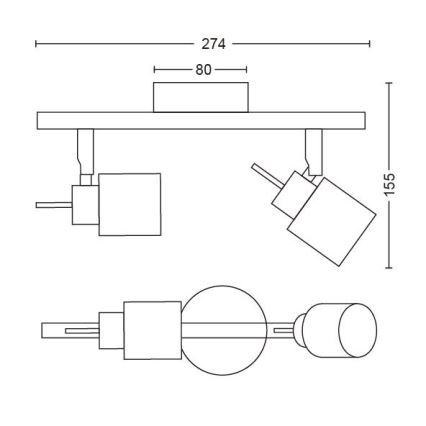 Philips - Спот 2xGU10/35W/230V бял