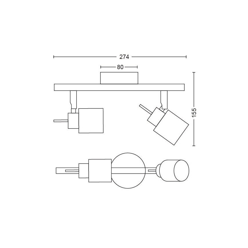 Philips - Спот 2xGU10/35W/230V бял