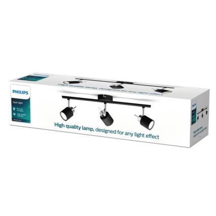 Philips - Спот 3xGU10/35W/230V черен