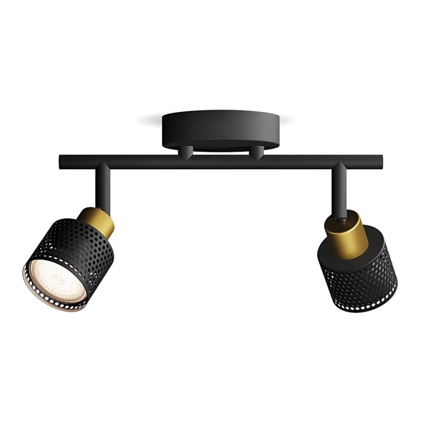 Philips - Спот NIALL 2xGU10/5W/230V черен/месинг