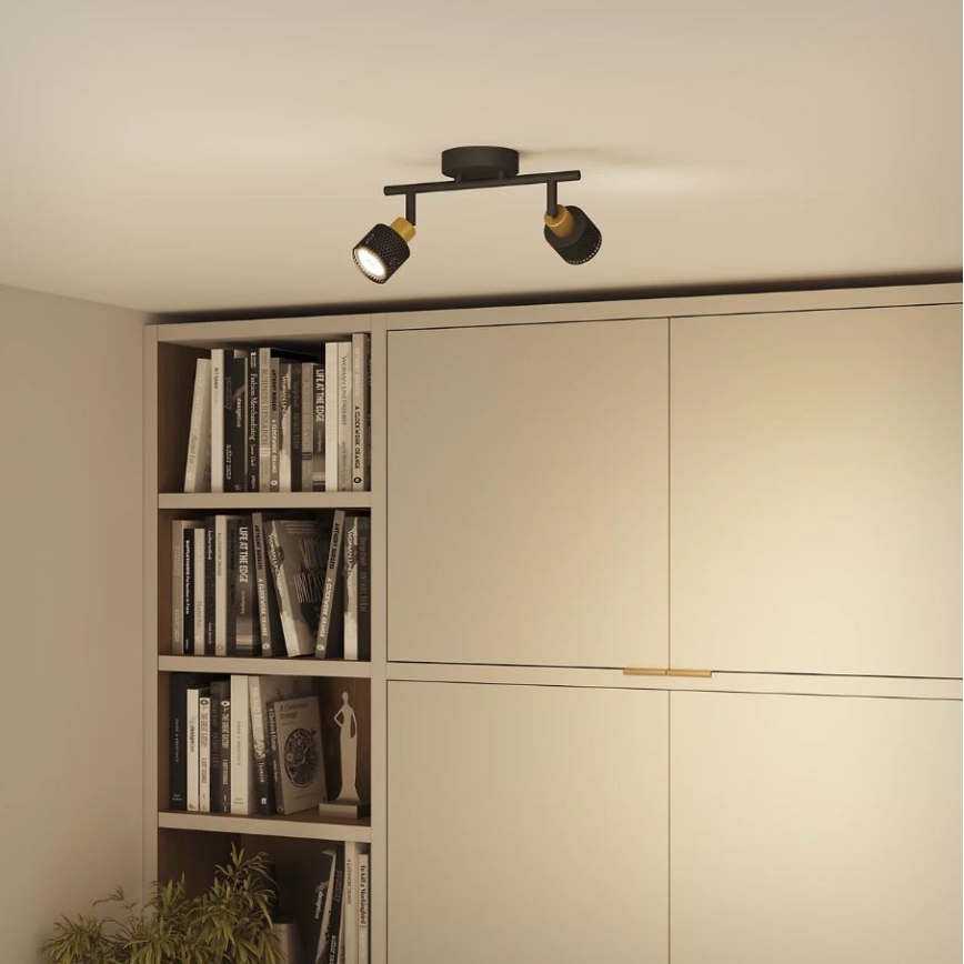 Philips - Спот NIALL 2xGU10/5W/230V черен/месинг