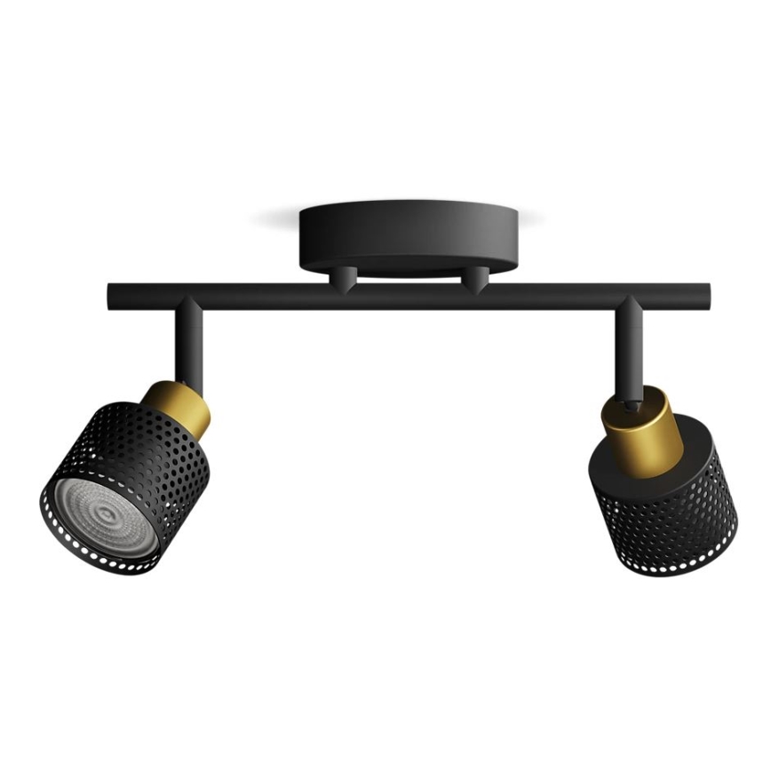 Philips - Спот NIALL 2xGU10/5W/230V черен/месинг