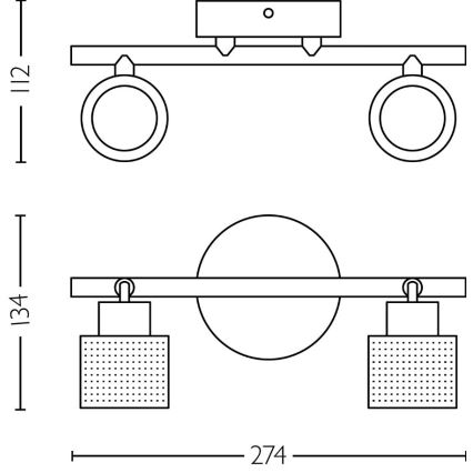 Philips - Спот NIALL 2xGU10/5W/230V черен/месинг