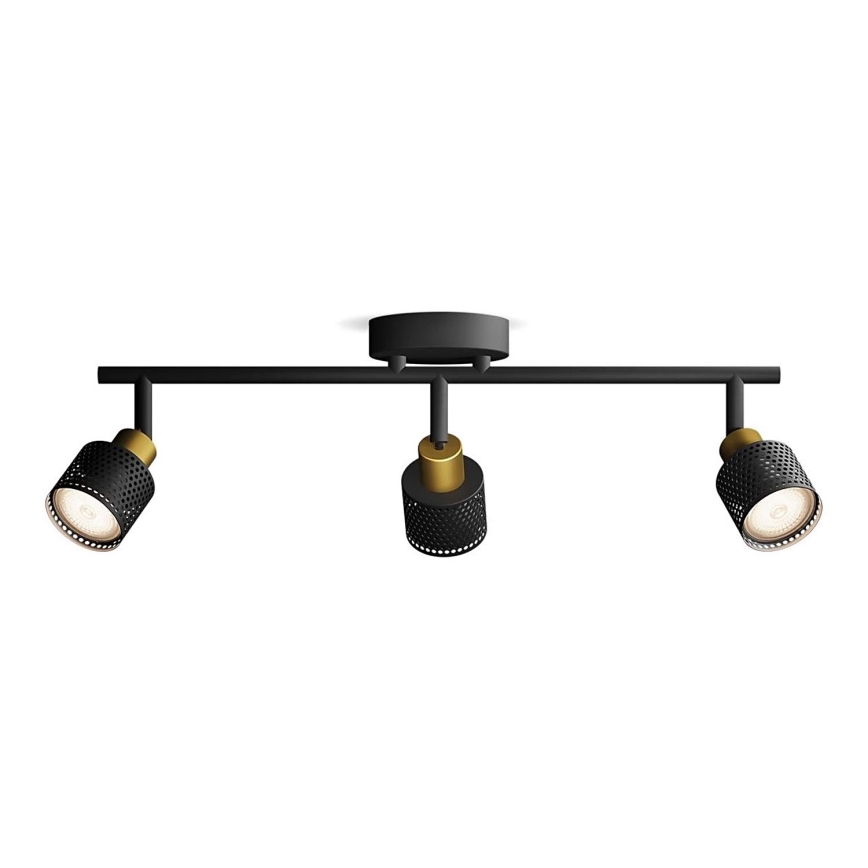 Philips - Спот NIALL 3xGU10/5W/230V черен/месинг