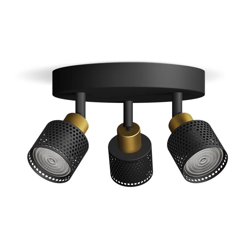 Philips - Спот NIALL 3xGU10/5W/230V черен/месинг