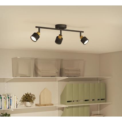 Philips - Спот NIALL 3xGU10/5W/230V черен/месинг