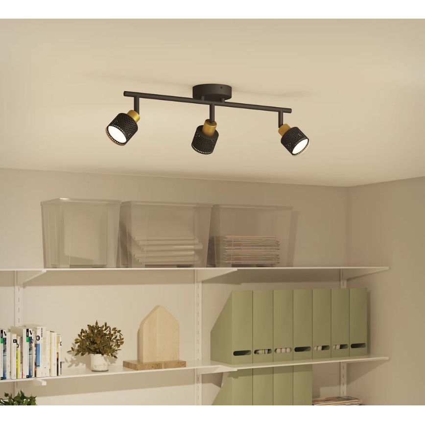 Philips - Спот NIALL 3xGU10/5W/230V черен/месинг