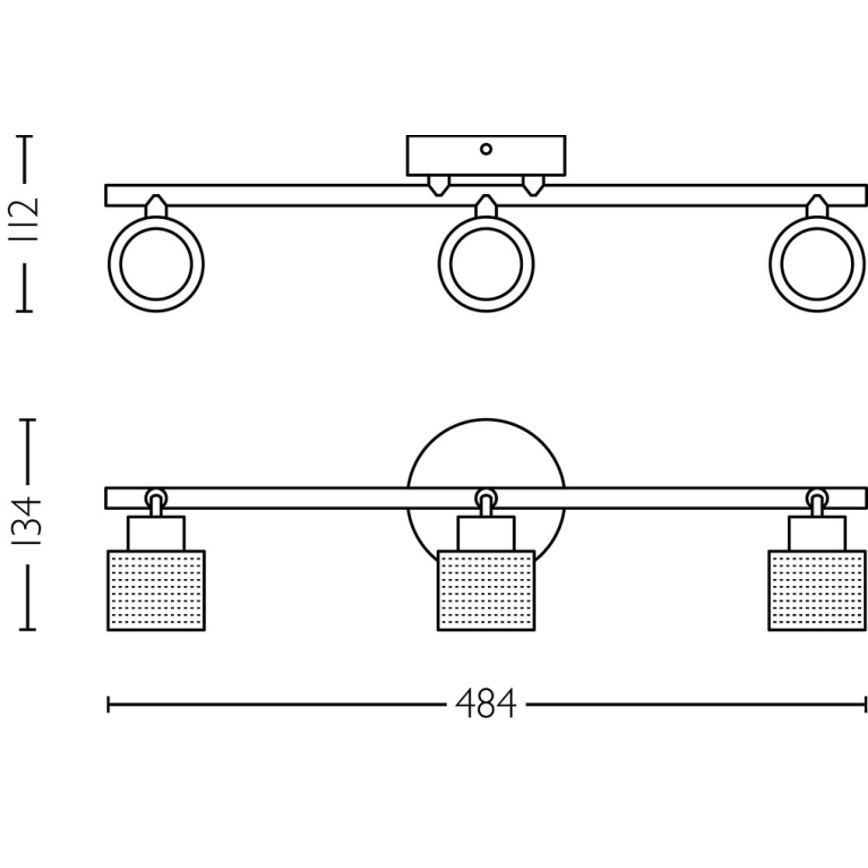 Philips - Спот NIALL 3xGU10/5W/230V черен/месинг