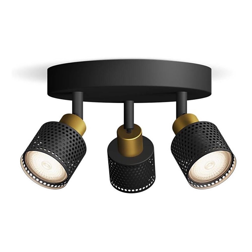 Philips - Спот NIALL 3xGU10/5W/230V черен/месинг
