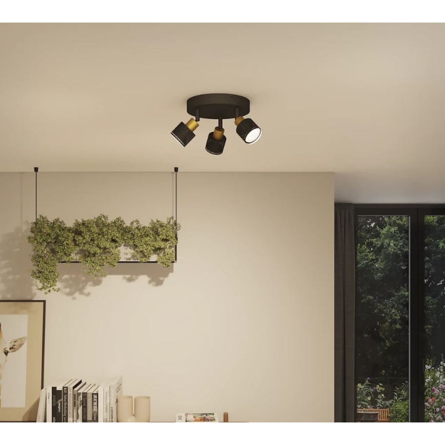 Philips - Спот NIALL 3xGU10/5W/230V черен/месинг