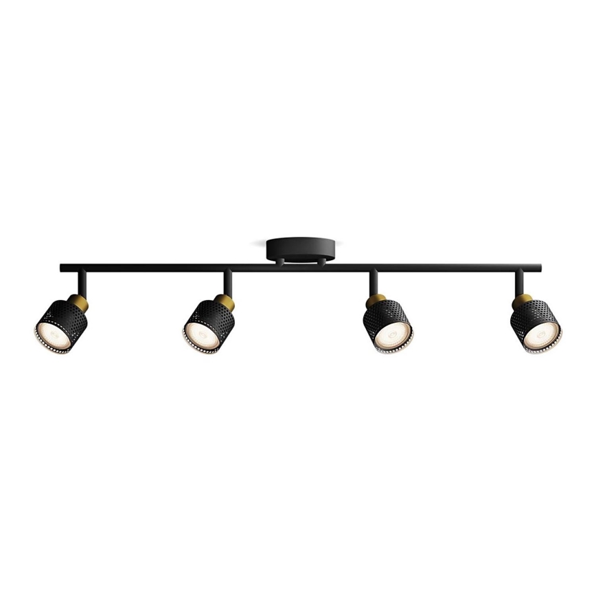 Philips - Спот NIALL 4xGU10/5W/230V черен/месинг