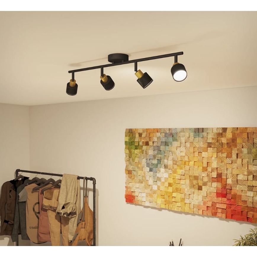 Philips - Спот NIALL 4xGU10/5W/230V черен/месинг