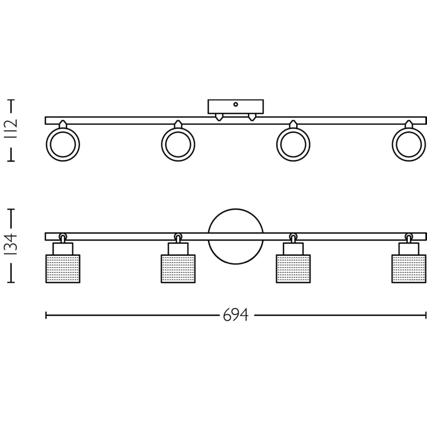 Philips - Спот NIALL 4xGU10/5W/230V черен/месинг