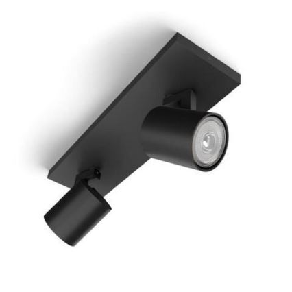 Philips - Спот RUNNER 2xGU10/20W/230V черен