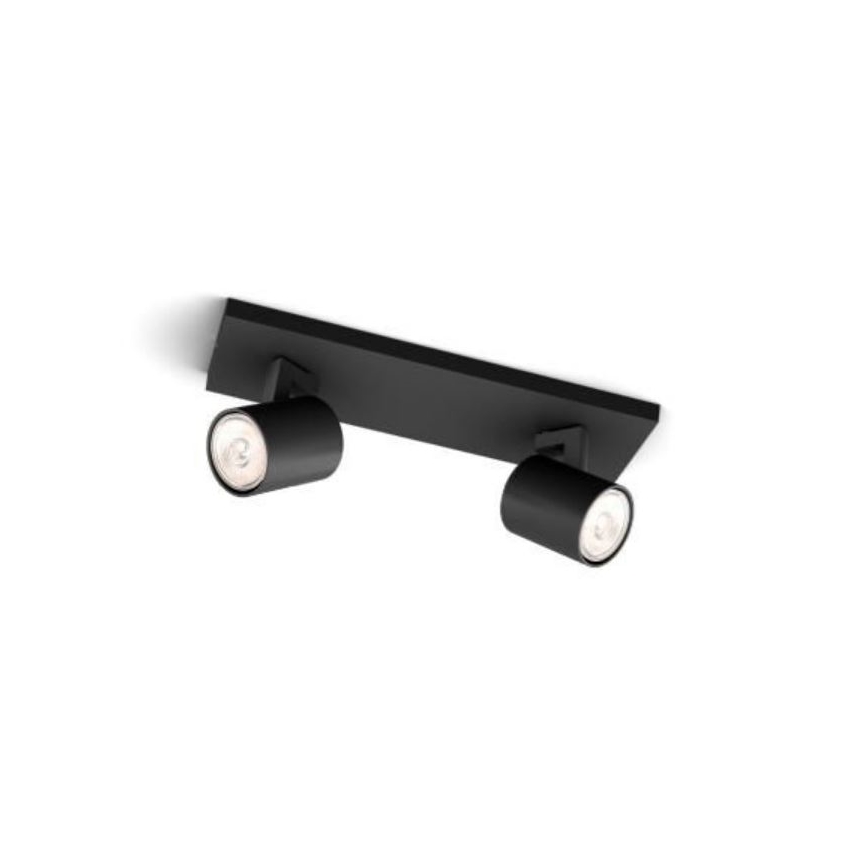 Philips - Спот RUNNER 2xGU10/20W/230V черен