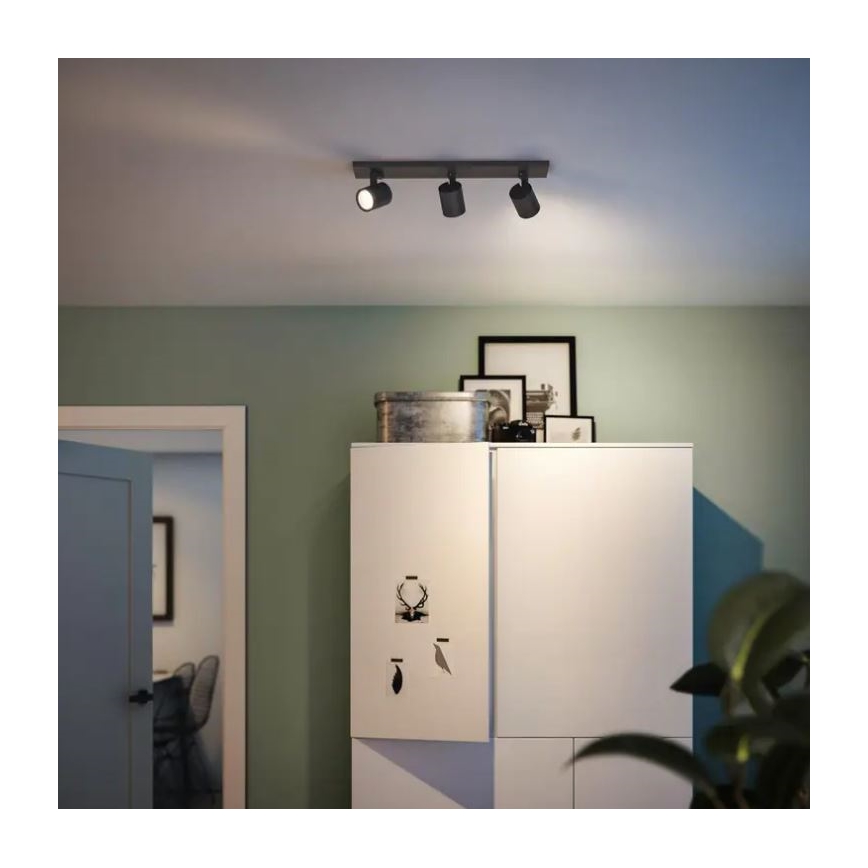 Philips - Спот RUNNER 3xGU10/20W/230V черен