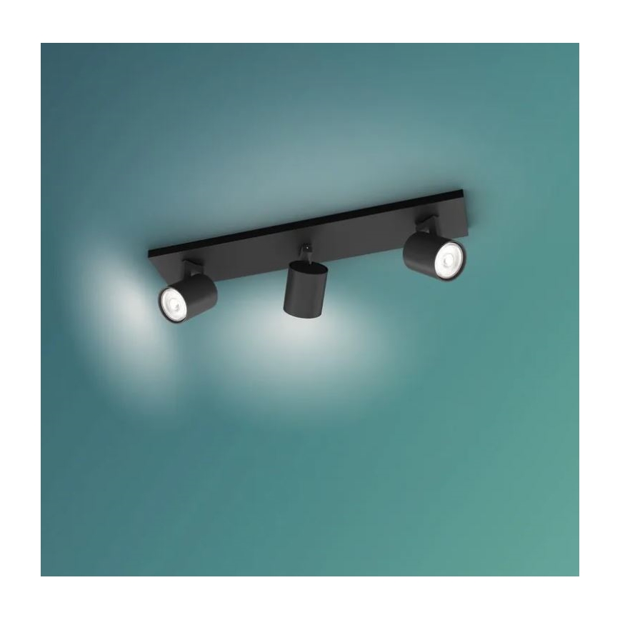 Philips - Спот RUNNER 3xGU10/20W/230V черен