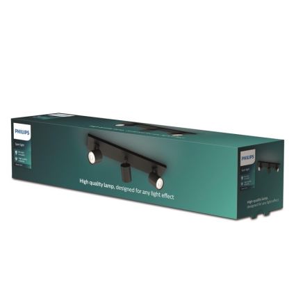 Philips - Спот RUNNER 3xGU10/20W/230V черен