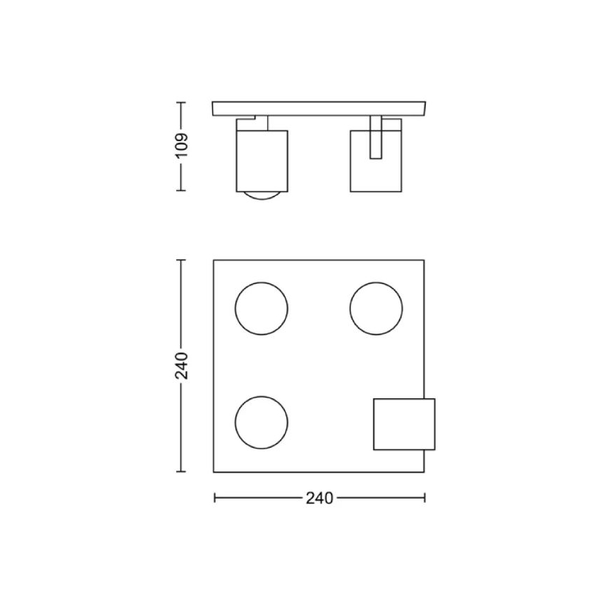Philips - Спот 4xGU10/20W/230V черен