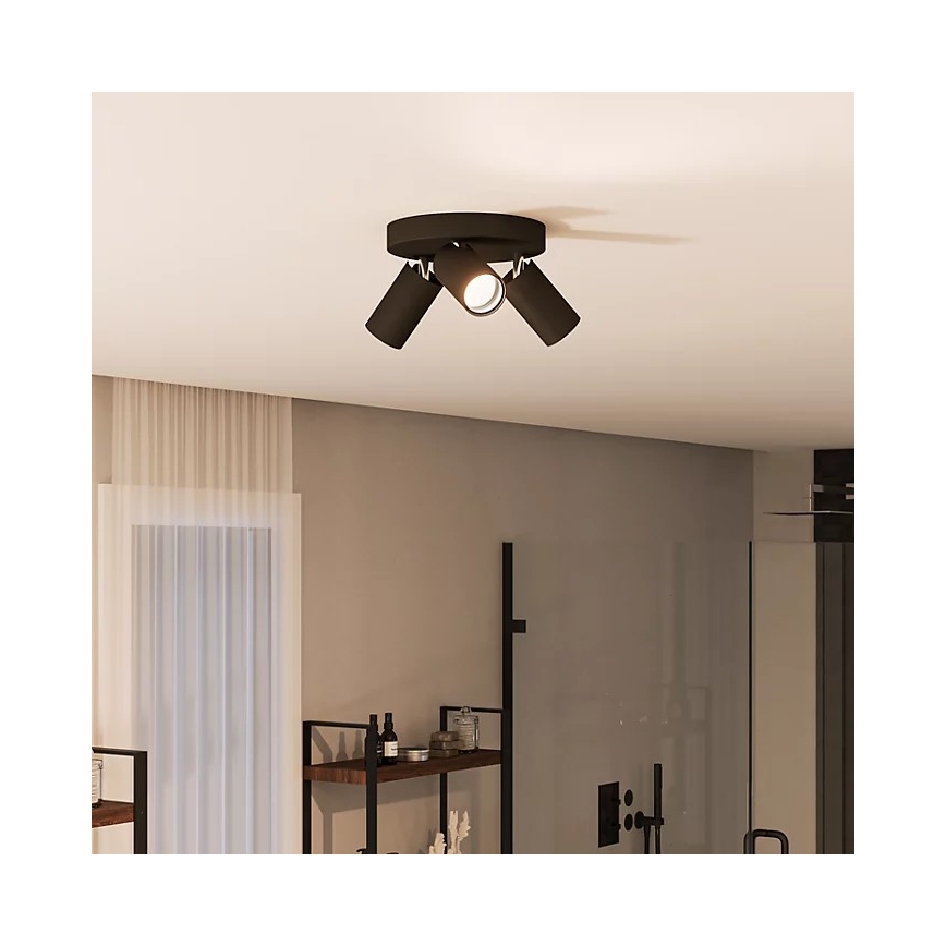 Philips - Спот за баня IDRIS 3xGU10/5W/230V IP44 черен