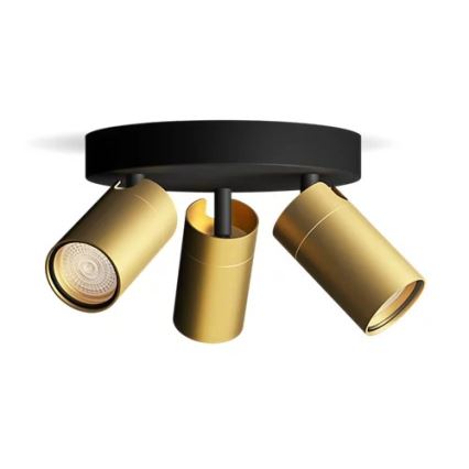 Philips - Спот за баня IDRIS 3xGU10/5W/230V IP44 черен/златист