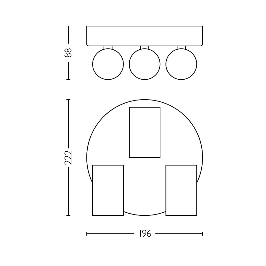 Philips - Спот за баня IDRIS 3xGU10/5W/230V IP44 черен/златист