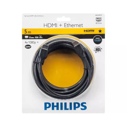 Philips SWV2434W/10 - HDMI кабел с Ethernet, HDMI 1.4 A конектор 5м черен