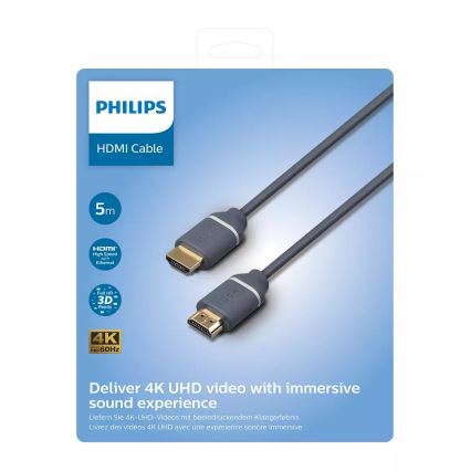 Philips SWV5650G/00 - HDMI кабел с Ethernet, HDMI 2.0 A конекто  5м сив