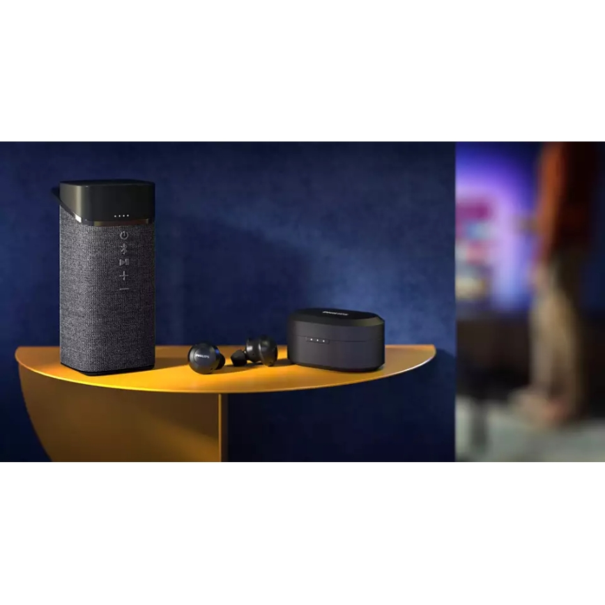 Philips TAT8505BK/00 - Безжични слушалки IPX4 2x 55 mAh + 560 mAh черни