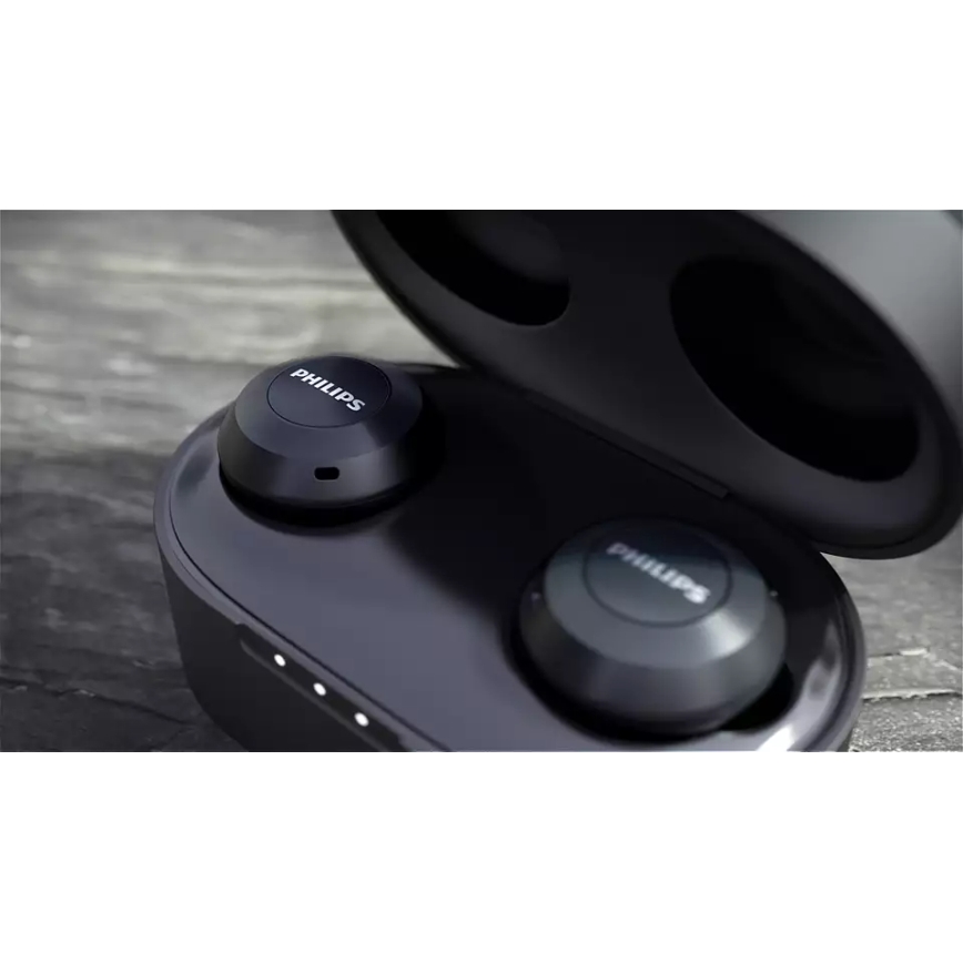 Philips TAT8505BK/00 - Безжични слушалки IPX4 2x 55 mAh + 560 mAh черен