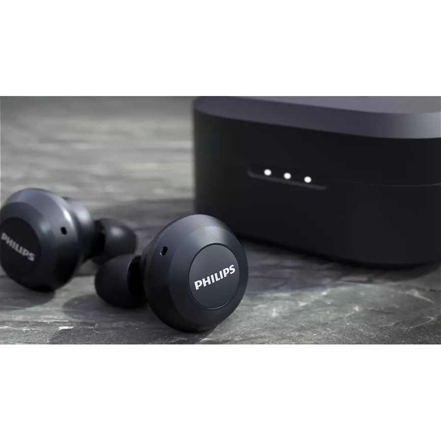 Philips TAT8505BK/00 - Безжични слушалки IPX4 2x 55 mAh + 560 mAh черен