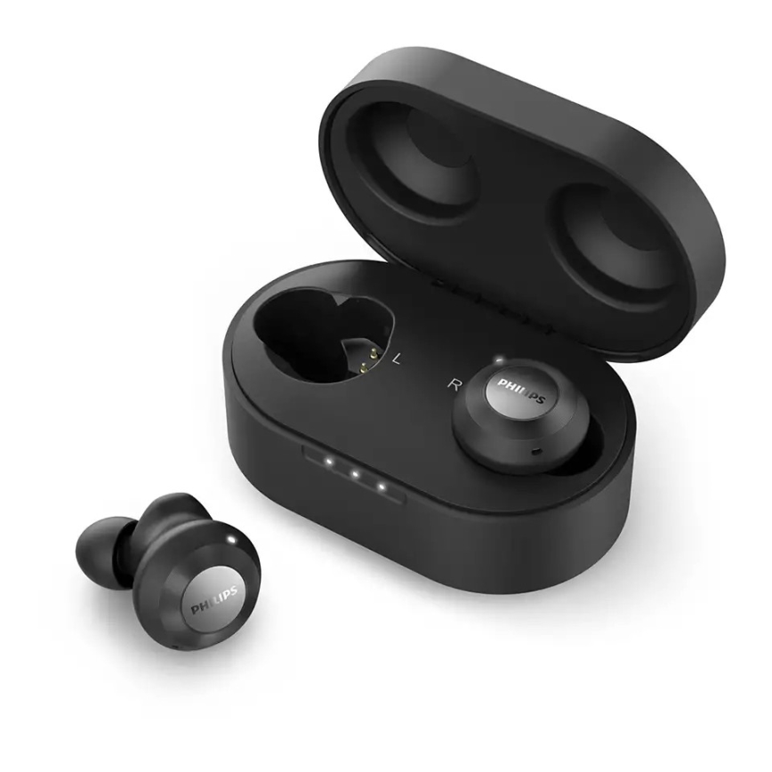Philips TAT8505BK/00 - Безжични слушалки IPX4 2x 55 mAh + 560 mAh черен