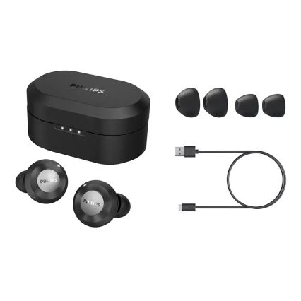 Philips TAT8505BK/00 - Безжични слушалки IPX4 2x 55 mAh + 560 mAh черен