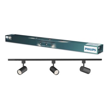 Philips - Точково осветително тяло за релсова система EASYLINK 3xGU10/7W/230V 1m черно