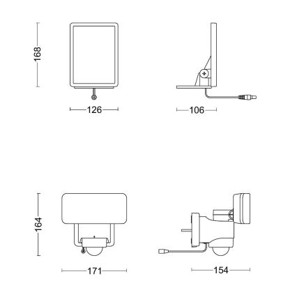 Philips - LED соларен стенен фенер с датчик за движение и здрач TYLUS LED/6W/3,7V 2600 mAh 5000K IP44