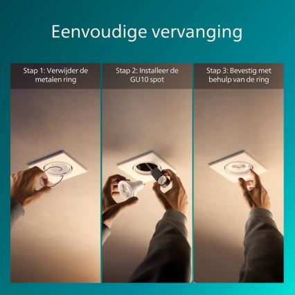 Philips - Вградено осветително тяло PERIDOT 1xGU10/7W/230V бяло