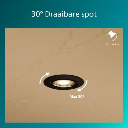 Philips - Вградено осветително тяло PERIDOT 1xGU10/7W/230V черно